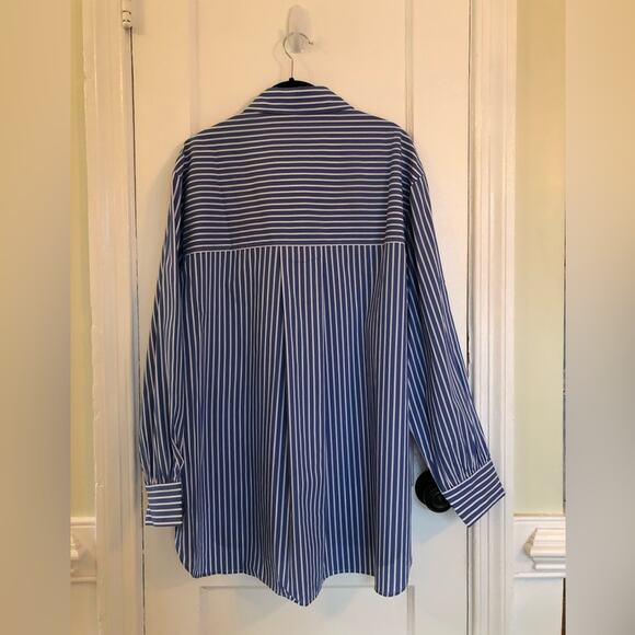 NWT NEW Thakoon Oversized Blue Striped Button Down Top - Picture 7 of 9